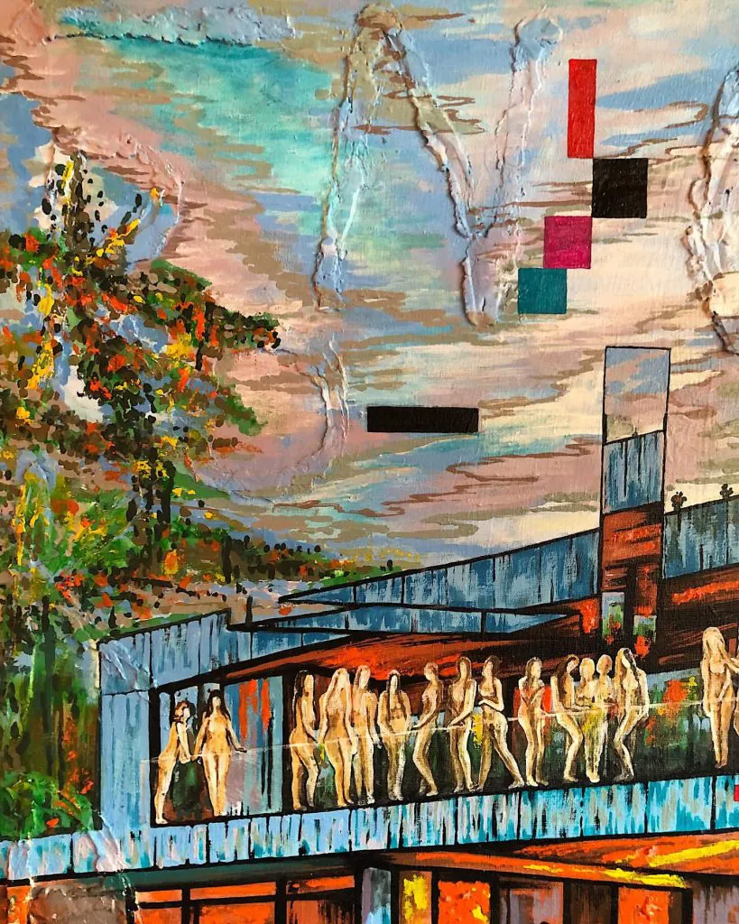 Hedonism — original pop art painting by PRAKORIN, detail 1