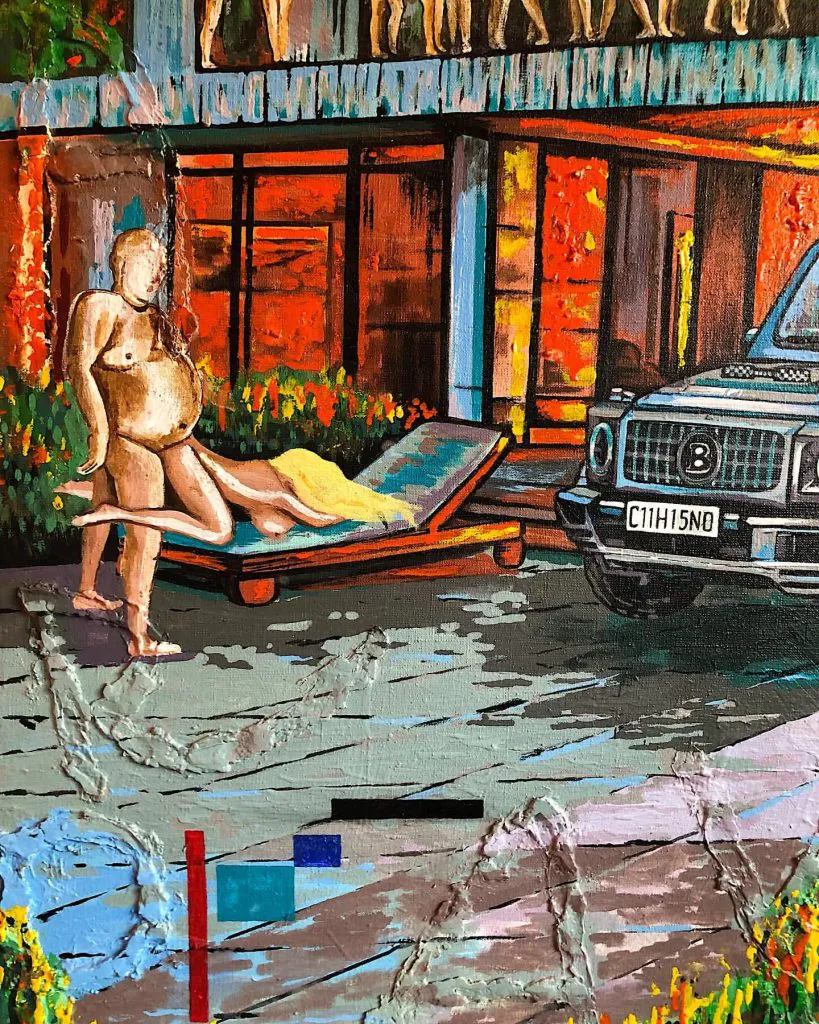 Hedonism — original pop art painting by PRAKORIN, detail 3