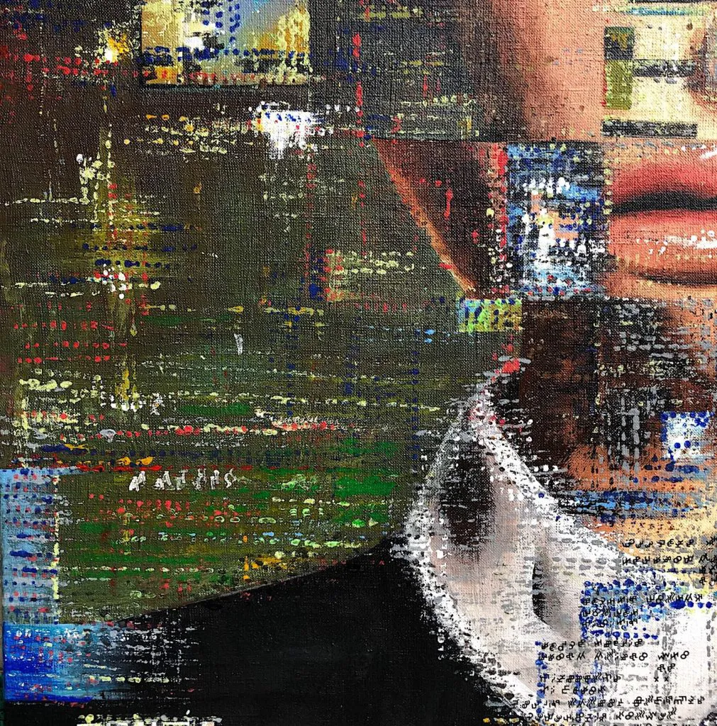 Human.exe — original pop art painting by PRAKORIN, detail 2