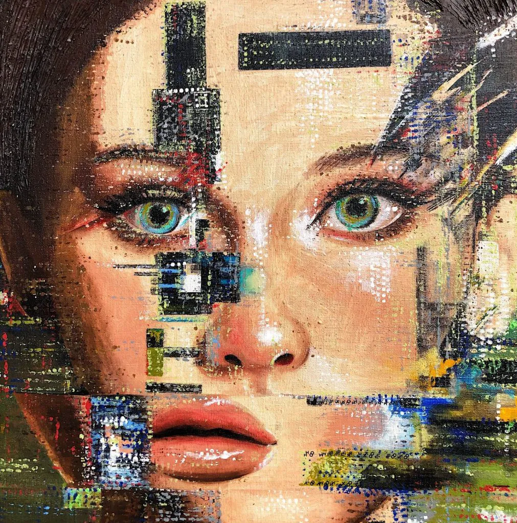 Human.exe — original pop art painting by PRAKORIN, detail 3
