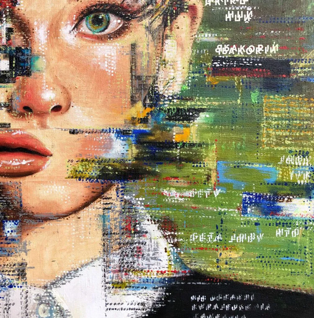 Human.exe — original pop art painting by PRAKORIN, detail 5