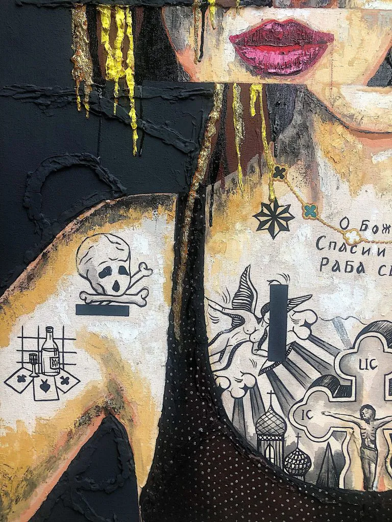 Infiniti — original pop art painting by PRAKORIN, detail 2
