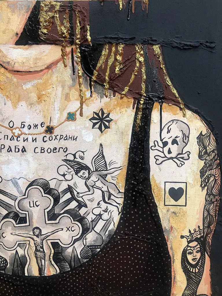 Infiniti — original pop art painting by PRAKORIN, detail 3