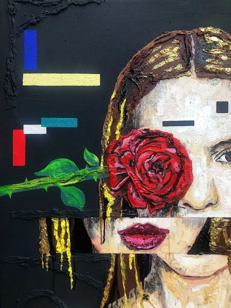 Infiniti — original pop art painting by PRAKORIN, detail 4