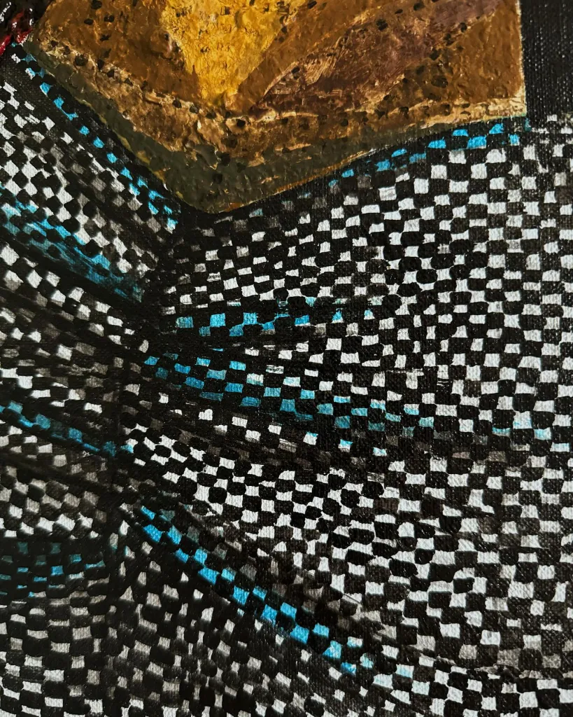 Lady in the mirror — original pop art painting by PRAKORIN, detail 6