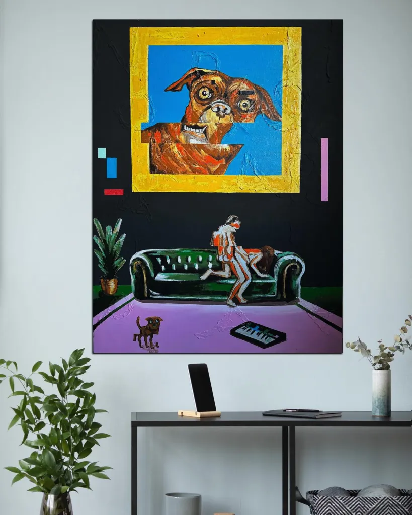 Love — original pop art painting by PRAKORIN, detail 3