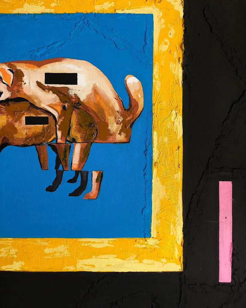 Relaxation — original pop art painting by PRAKORIN, detail 3