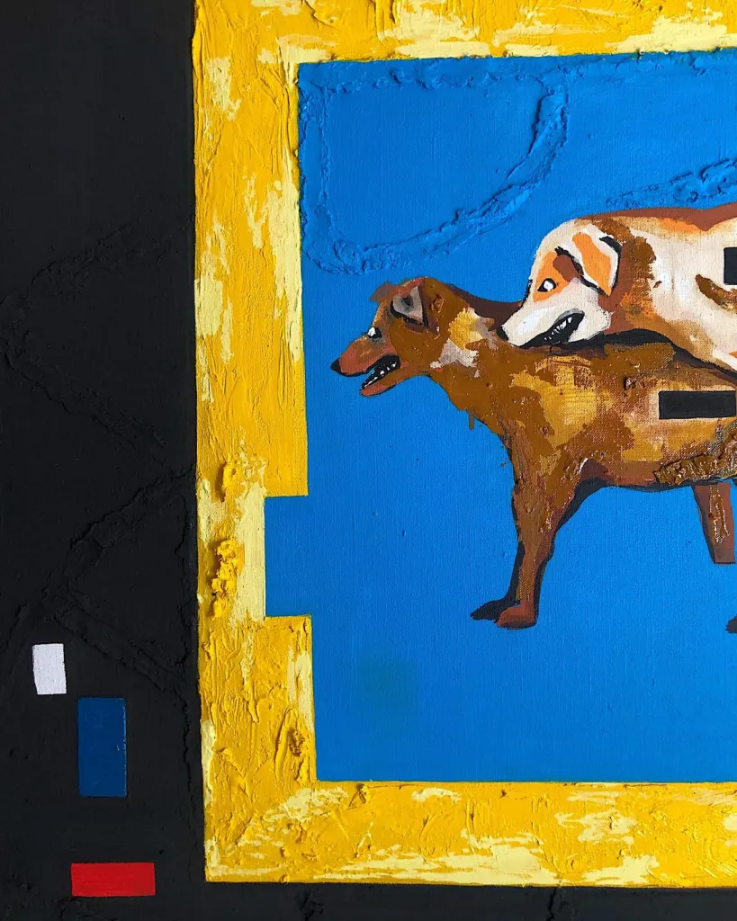 Relaxation — original pop art painting by PRAKORIN, detail 5