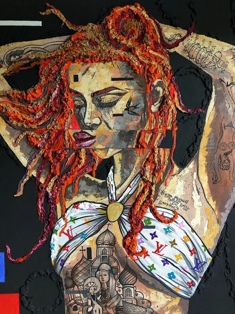 Revelation — original pop art painting by PRAKORIN, detail 1