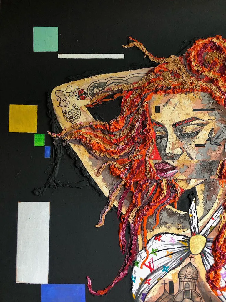 Revelation — original pop art painting by PRAKORIN, detail 2