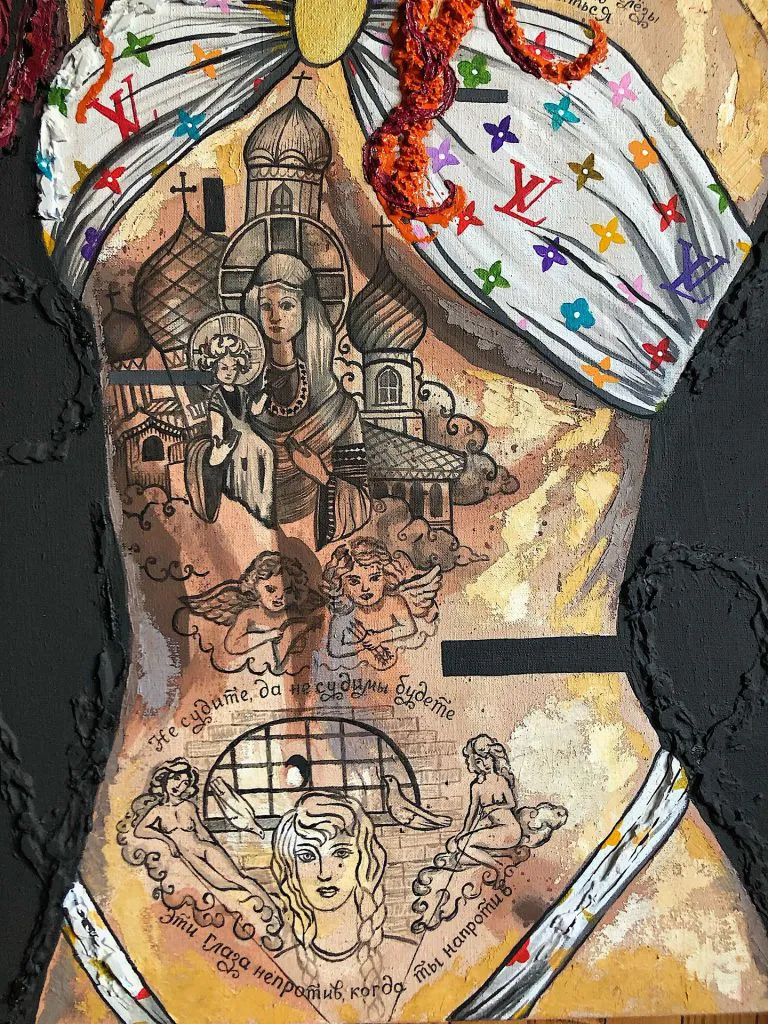 Revelation — original pop art painting by PRAKORIN, detail 3